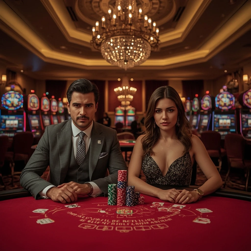 Two poker players at WILD TORNADO CASINO in India